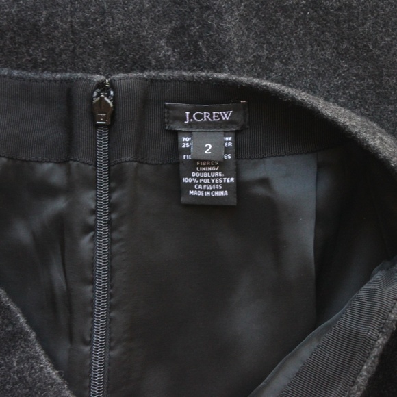 J. Crew No 2 Skirt Wool Gray Lined Short Pencil Fully Lined Charcoal Mini - Picture 4 of 5